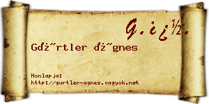 Gürtler Ágnes névjegykártya